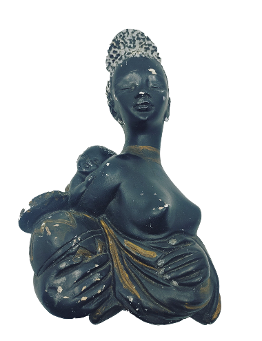 plakieta czarnoskórej kobiety Afryka ceramika naścienna lata 60 proj. G. Manca