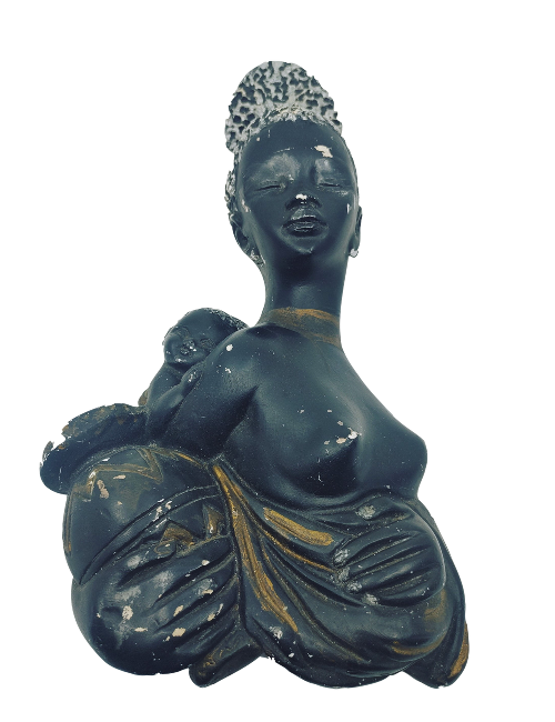 plakieta czarnoskórej kobiety Afryka ceramika naścienna lata 60 proj. G. Manca