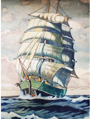 ship sea marina oil canvas