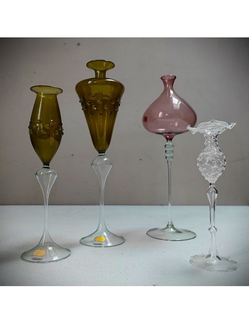 lauscha set vase wazon artistic artystyczne szkło glass