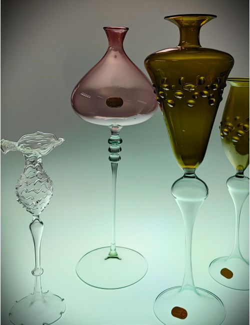 lauscha set vase wazon artistic artystyczne szkło glass