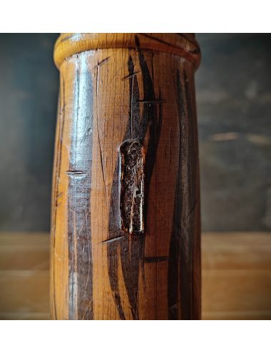 vase drewniany wood malowany rzeźbiony