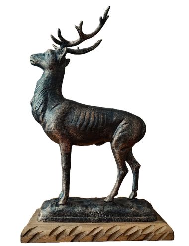 Figura trofeum Jeleń żeliwo symbol łowiecki