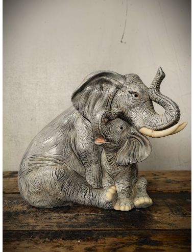Figurka ceramiczna słonie Dania lata 50 unikatowa