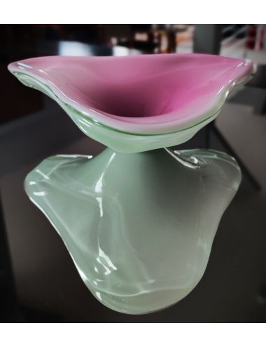Patera misa szklana Murano różowe szkło vintage