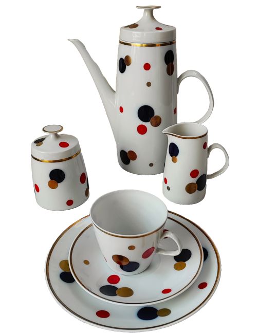 Serwis kawowy porcelana New Look polka dots 1960