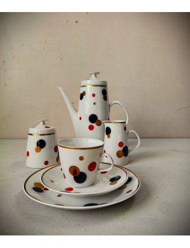 Serwis kawowy porcelana New Look polka dots 1960