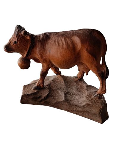 Drewniana figurka krowy Jobin Brienz Switzerland 1950