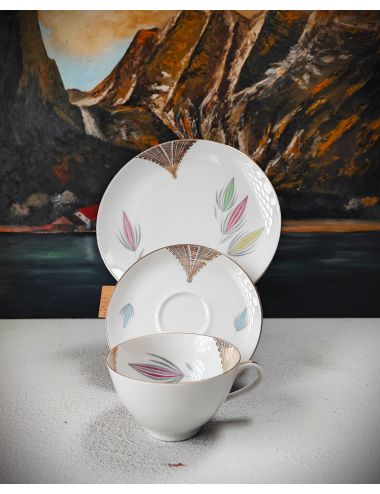 Trio do herbaty porcelana Bareuther Waldsassen Bavaria 1960