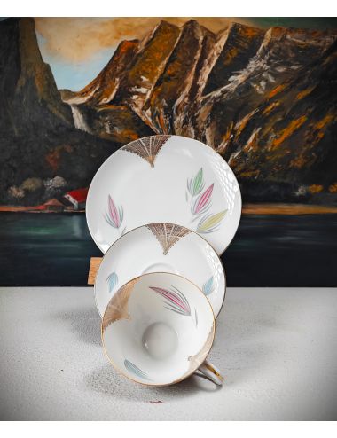 Trio do herbaty porcelana Bareuther Waldsassen Bavaria 1960