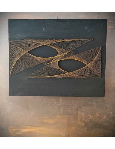 Sztuka geometryczna 1970  model matematyczny z żyłki i gwoździ