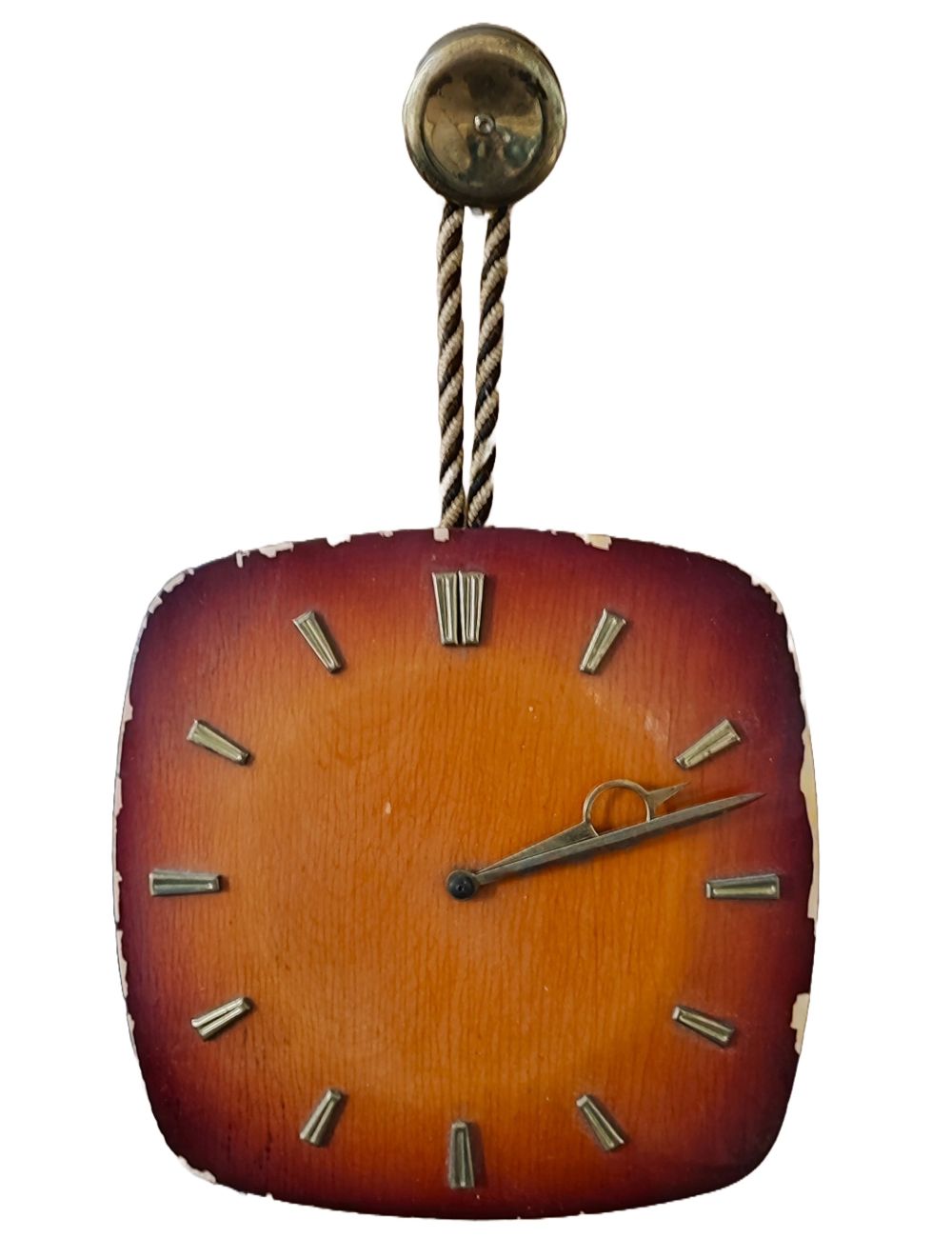 Zegar ścienny modernistyczny nakręcany lata 60