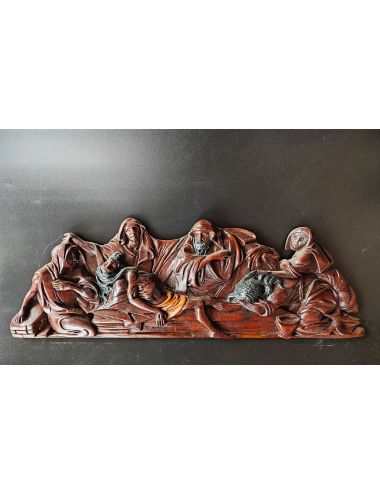 niderlandzka rzeźba sculpture wooden relief christ jesus cross mourning